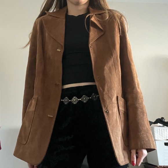 Simon Chang Brown Suede Blazer - Picture 2 of 14